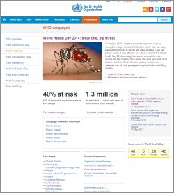 4月7日は「世界保健デー」　蚊が媒介する感染症に注意