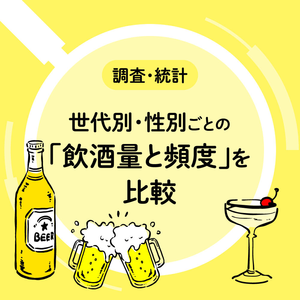世代別・性別ごとの「飲酒量と頻度」を比較－令和4年（2022）「国民生活基礎調査」の概況より（厚生労働省）